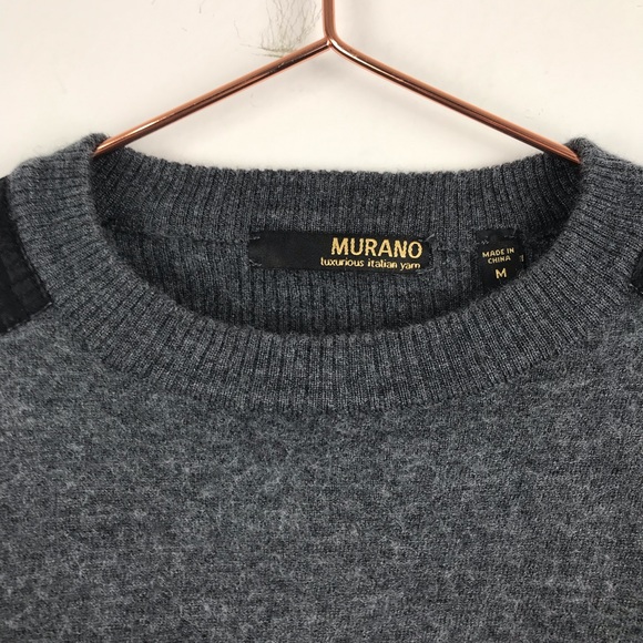 Murano Italian Yarn Wool Patch Shoulder Sweater M - Picture 3 of 8